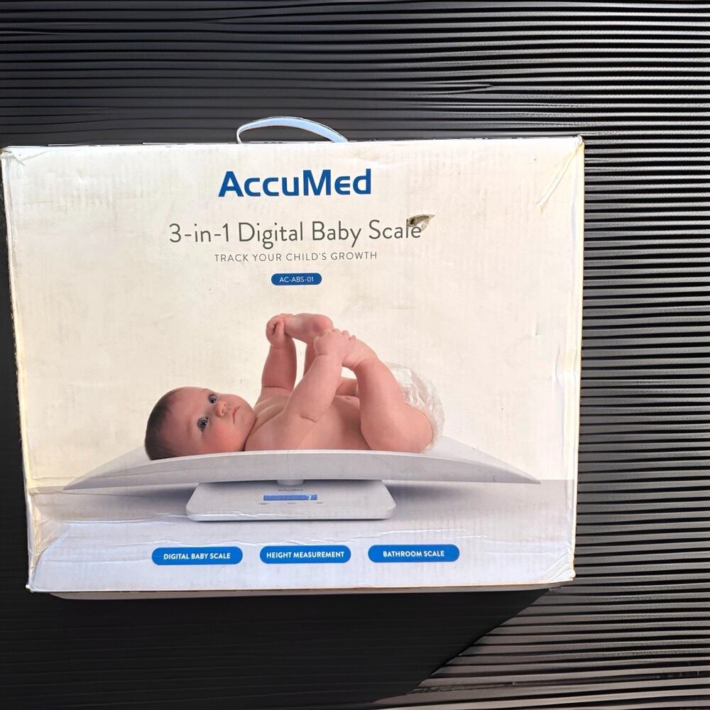 AccuMed 3-in-1 Digital Baby Scale – Infant Weight + Height + Bathroom Scale